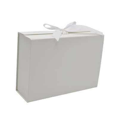 Boites cadeau carton blanches avec ruban 33x25x12cm – Paquet de 5 - Boites cadeaux carton pliables-1