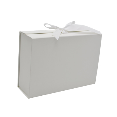 Boites cadeau carton blanches avec ruban 33,5x26x15cm – Paquet de 5 - Boites cadeaux carton pliables-1