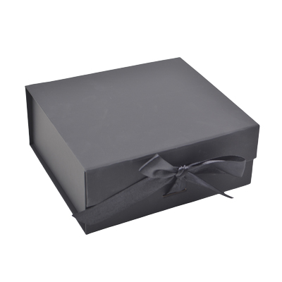 Boites cadeaux carton pliables noires avec ruban 28,2x20,2x9,2cm – Paquet de 5 - Boites cadeaux carton pliables