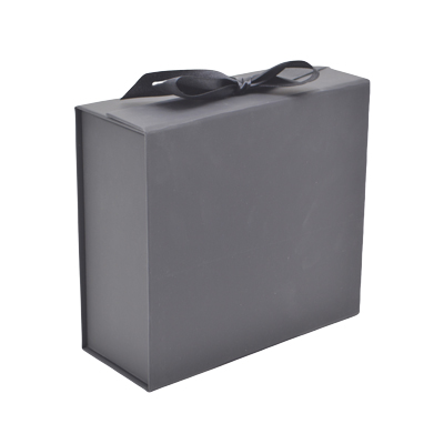 Boites cadeaux carton pliables noires avec ruban 33x25x12cm – Paquet de 5 - Boites cadeaux carton pliables-1