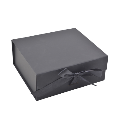 Boites cadeaux carton pliables noires avec ruban 33,5x26x15cm – Paquet de 5 - Boites cadeaux carton pliables