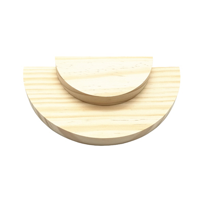 Présentoirs à bijoux demi-lune en bois naturel – Lot de 2 supports professionnels L 12 et 20 cm - Présentoirs à bijoux multifonction-1