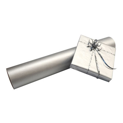 Papier cadeau kraft argent uni 70 cm x 100 m 60 g/m² – le rouleau - Papiers cadeaux unis-3