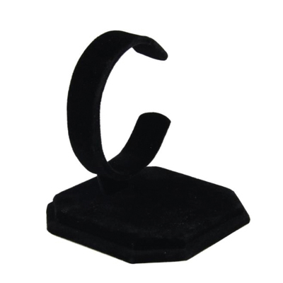 Présentoir montre floqué noir - Présentoirs bracelets et montres