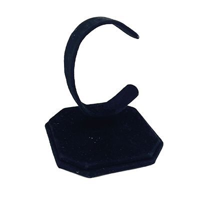 Présentoir montre floqué noir - Présentoirs bracelets et montres-2