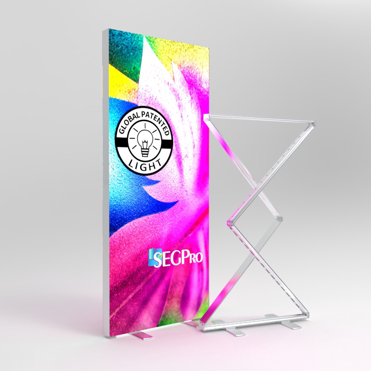 Totem lumineux LED pliable 100 x 200 cm – Panneau lumineux - Mur d’expo LED - Vitrines d'affichage