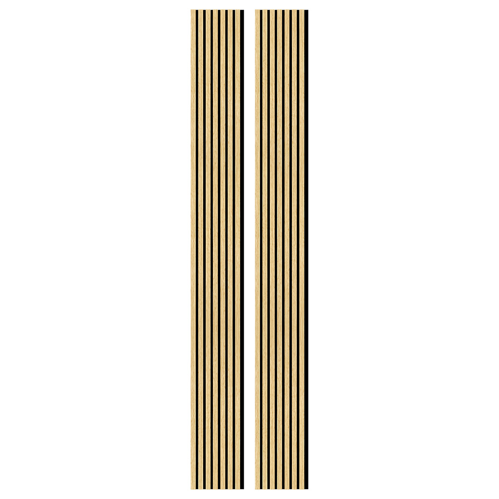 Panneau tasseau acoustique mural en MDF chêne naturel 260 × 28 cm - Paquet de 2 - Fonds Bois-1