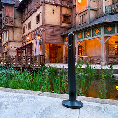 Cendrier tubulaire sur pied 3L ø 30 x H 105 cm - Cendriers professionnels-4