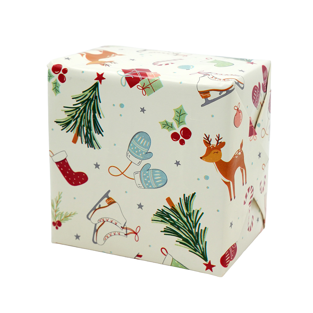 Papier cadeau Hiver enchanté multicolore 70 cm x 50 m 80 g/m²  - Papier cadeaux couchés à motifs-3