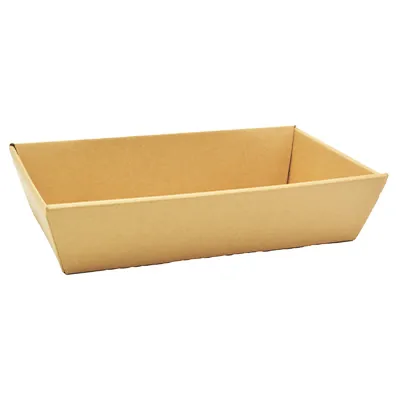 Corbeille carton rectangulaire kraft 33 x 20 x 7,4 cm, paquet de 10 - Corbeilles carton