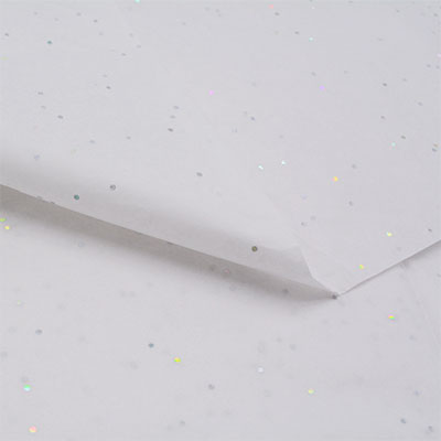 Papier de soie blanc pailleté 17 g/m² 50 x 75 cm, rame de 240 feuilles - Papiers de soie