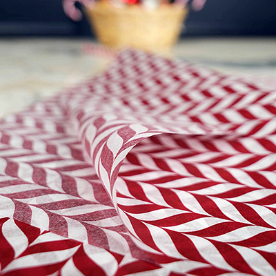 Papier de soie rouge et blanc 17g/m²  50x70 cm – Paquet de 120 feuilles - Papiers de soie-1