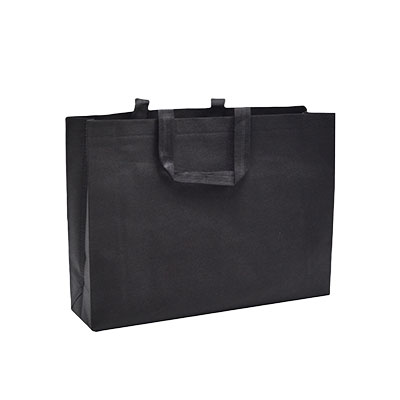 Sac cabas polypropylène non tissé noir 40+10x30 cm - Sacs non tissés