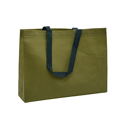 Sac cabas polypropylène non tissé kaki 40+10x30 cm - Sacs cabas non tissés