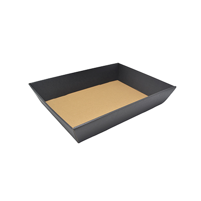 Corbeille carton rectangulaire noir / brun 40 x 30 x 7,5 cm – Paquet de 10 - Corbeilles carton