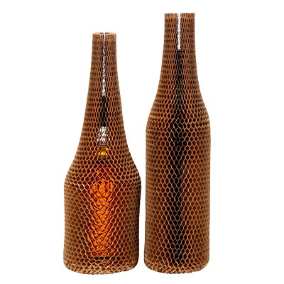 Manchon papier a nid d'abeille brun h.35cm - Bulles, mousse, chips-6