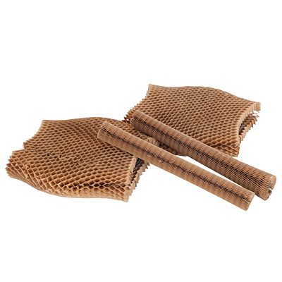 Manchon papier a nid d'abeille brun h.22cm - Bulles, mousse, chips-4
