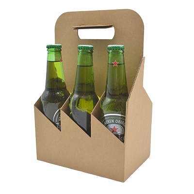 Porte-bouteilles carton brun kraft 6 bières hautes - L 19,5 x P 13 cm - Paquet de 20 - Mètres de bières, Emballages pour bouteilles de bières-2