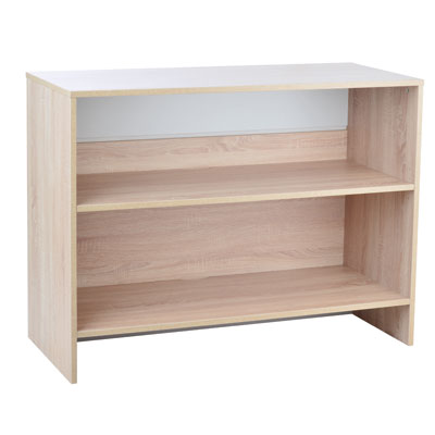 Comptoir d'accueil chêne bordolino / gris 117 x 51 x 88 cm - Comptoirs Easy-3