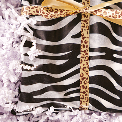 Papier de soie imprimé zèbre 50x70cm 17g/m² – Paquet de 120 feuilles - Papiers de soie-3