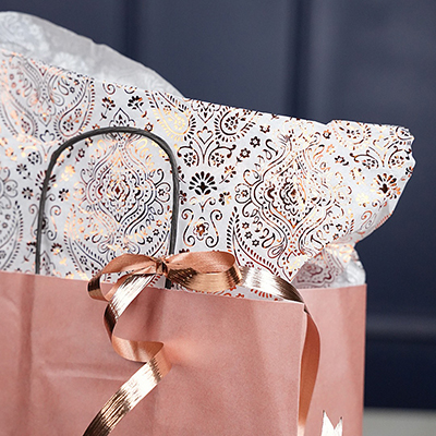 Papier de soie motif arabesque doré à chaud 50x70cm 17g/m² – Paquet de 120 feuilles - Papiers de soie-2