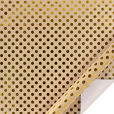Papier cadeau kraft brun pois dorés à chaud 70 cm x 25 m 80 g/m² – le rouleau - Papiers cadeaux à effets