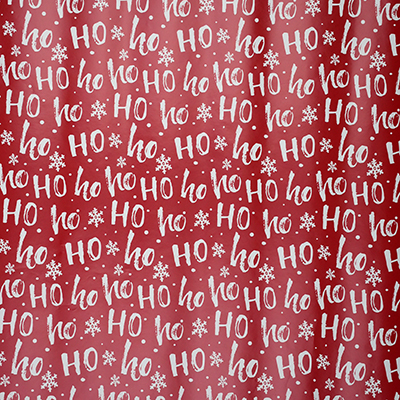 Papier cadeau rouge Ho Ho Ho flocons blancs 70 cm x 50 m 80 g/m² – Le rouleau - Papiers cadeaux à motifs