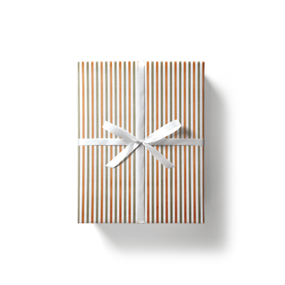 Papier cadeau rayures blanc, cuivre & gris 70 cm x 50 m 80 g/m² – Le rouleau - Papier cadeaux couchés à motifs-2