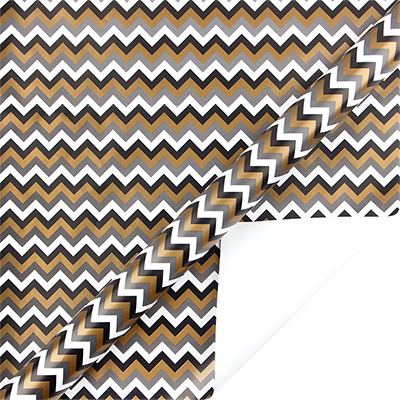 Papier cadeau zig zag noir, cuivre, gris & blanc 70 cm x 50 m 80 g/m² – Le rouleau - Papiers cadeaux à motifs