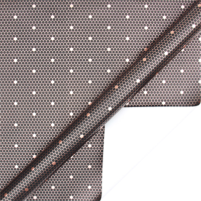 Papier cadeau couché noir nid d’abeille dorure cuivre 70 cm x 25 m 80 g/m² – le rouleau - Papiers cadeaux à effets
