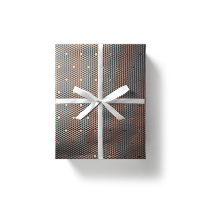 Papier cadeau couché noir nid d’abeille dorure cuivre 70 cm x 25 m 80 g/m² – le rouleau - Papiers cadeaux à effets-2