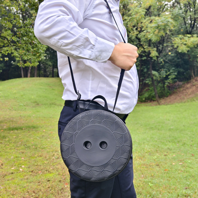 Tabouret télescopique pliant noir plastique Ø25cm H45cm, coussin intégré - Tabourets marchepieds-8