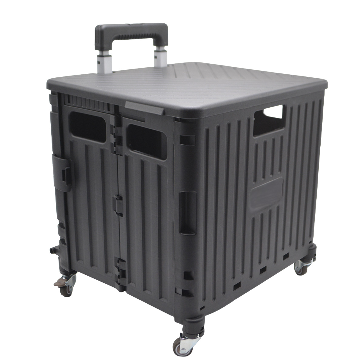 Bac pliant 53 L avec roulettes et poignée télescopique – chariot caisse mobile - Porte-blocs et Porte-documents