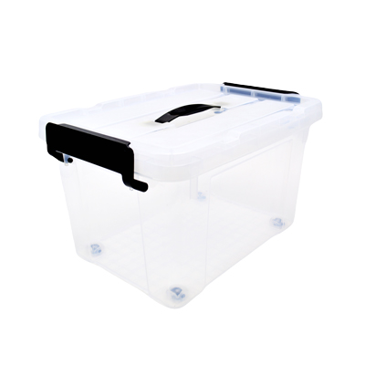 Bac de rangement translucide à roulettes 27L avec couvercle clipsable – 44x33x26,5cm - Bacs de rangement