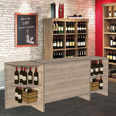 Comptoir d'angle chêne authentique gris 52 x 52 x 88 cm - Comptoirs One-3