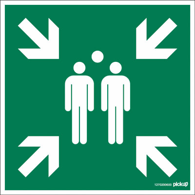 Panneau Point de rassemblement après évacuation 200 x 200 mm - Signalétique de sécurité