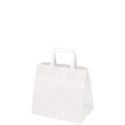 Sacs cabas kraft Traiteur - Sacs kraft blanc poignées plates