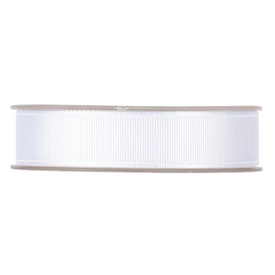 Ruban gros grain blanc 25 mm x 20 m coton - Rubans tissu, Cordons