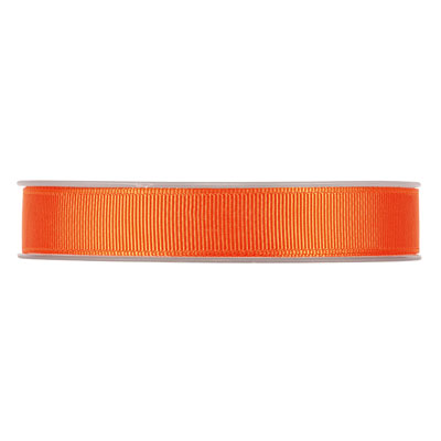 Ruban gros grain orange 15 mm x 20 m coton - Rubans tissu, Cordons