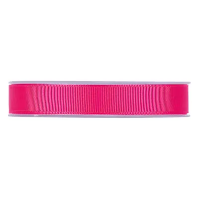Ruban gros grain rose fuchsia 15 mm x 20 m coton - Rubans tissu, Cordons