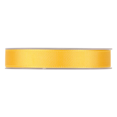 Ruban gros grain jaune 15 mm x 20 m coton - Rubans tissu, Cordons