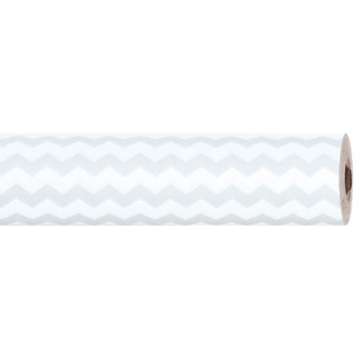 Papier cadeau zig zag gris clair 70 cm x 50 m 60 g/m² – Le rouleau - Papiers cadeaux à motifs-1