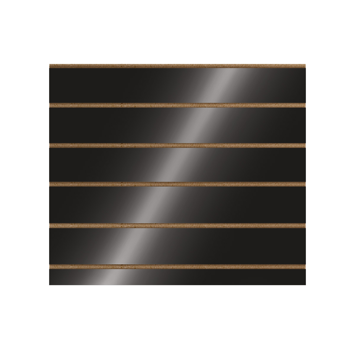 Panneau rainuré noir laqué brillant 96,2 x 80 cm - MDF 18mm - entraxe 15 cm - Panneaux rainurés
