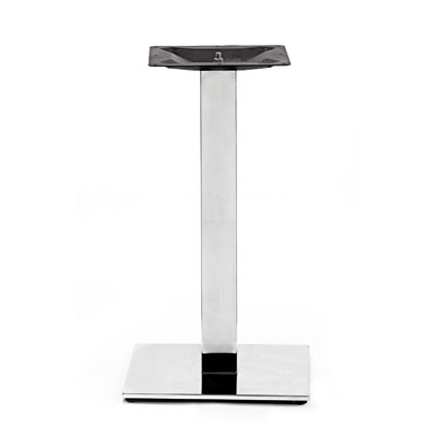 Pied de table central carré inox miroir - Hauteur 72 cm - Tables