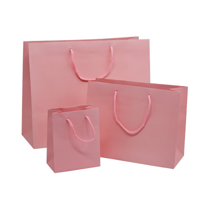 Sacs pelliculés rose poudré mat - Petit Modèle - Sacs pelliculés poignées cordelette-1