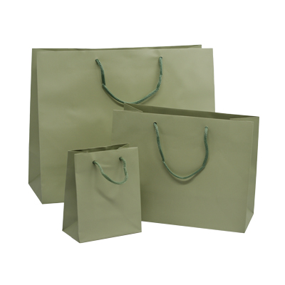 Sacs pelliculés à l'italienne vert tilleul mat - Grand Modèle - Sacs pelliculés poignées cordelette-1