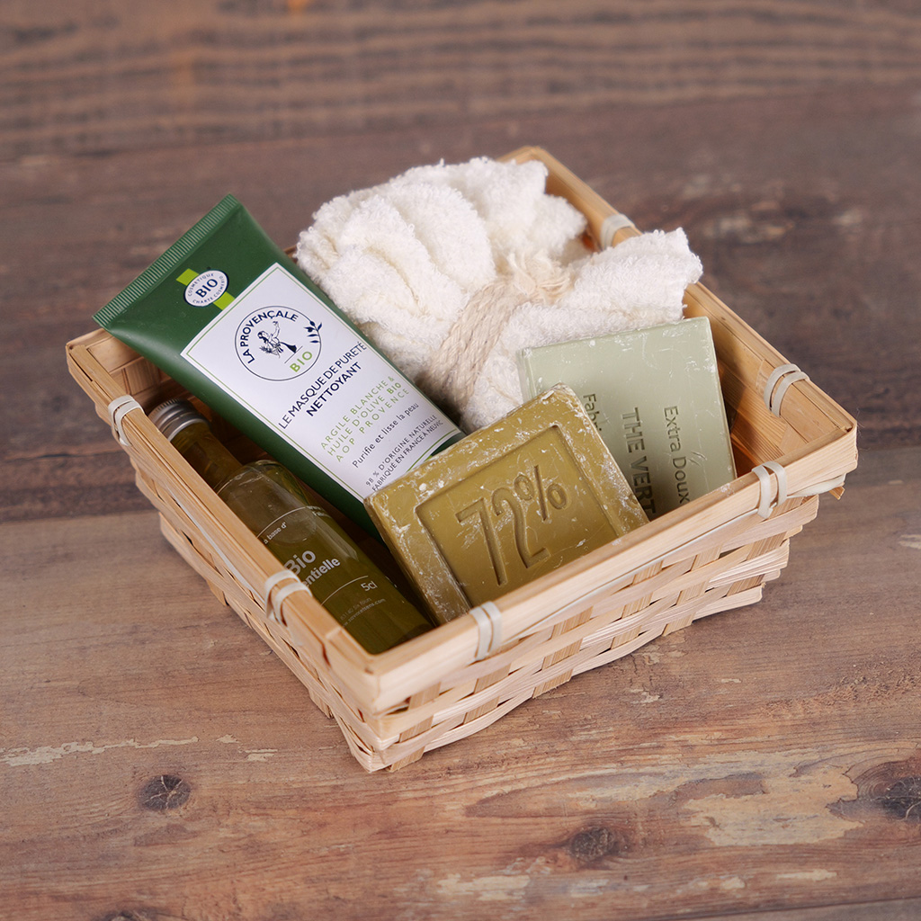 Corbeille bambou carrée naturel 18 x 18 x 7 cm, paquet de 10 - Corbeilles bambou-2