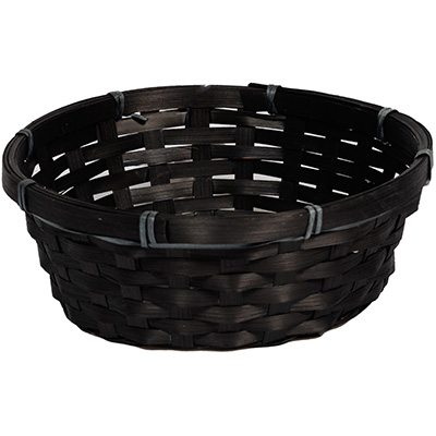 Corbeille bambou ronde noir ø 23 x 8 cm, paquet de 10 - Corbeilles bambou