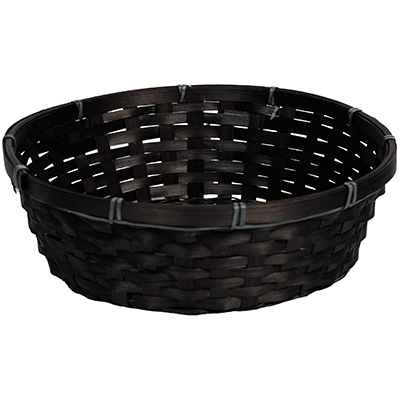 Corbeille bambou ronde noir ø 30 x 9 cm, paquet de 10 - Corbeilles bambou