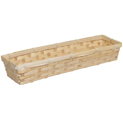 Corbeille bambou rectangulaire naturel 44 x 12 x 7 cm, paquet de 10 - Corbeilles bambou